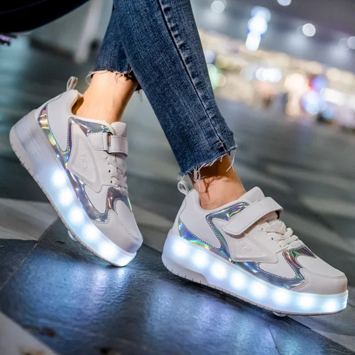 Buty dziecięce z diodami LED i kółkami – łatwe zapięcie na rzepy do aktywnej zabawy 6