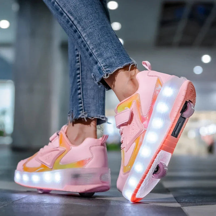 Buty dziecięce z diodami LED i kółkami – łatwe zapięcie na rzepy do aktywnej zabawy 7