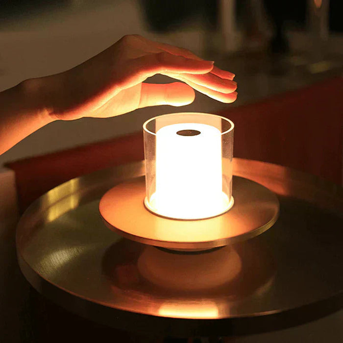 Lampa stołowa bezprzewodowa z bezdotykowym sterowaniem indukcyjnym, nowoczesny design z met 4
