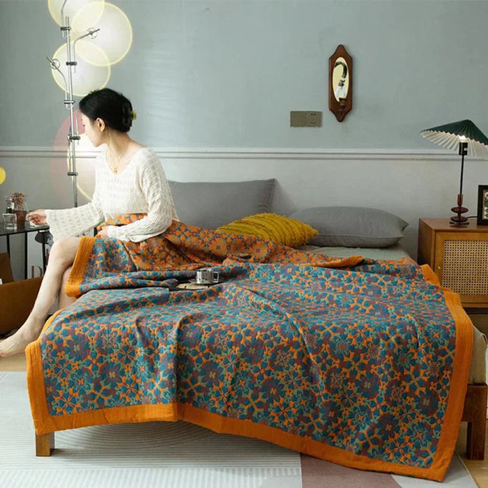 FloralQuilt – bawełniana kołdra z kwiatowymi motywami – elegancka i wygodna do Twojej sypialni 1