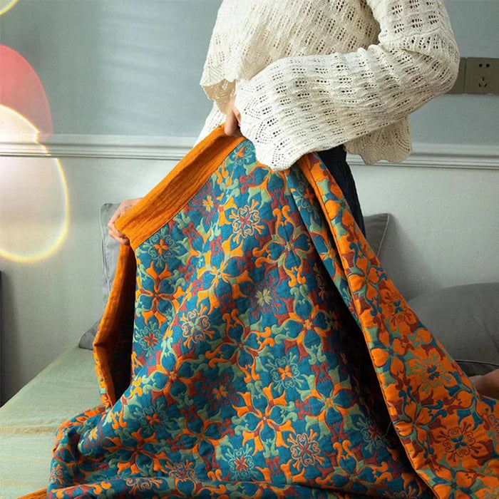 FloralQuilt – bawełniana kołdra z kwiatowymi motywami – elegancka i wygodna do Twojej sypialni 3