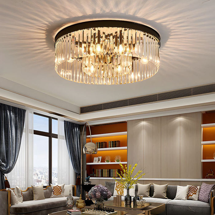 Lampa sufitowa z kryształem i złotym żelazem – Elegancki design 40 cm 4