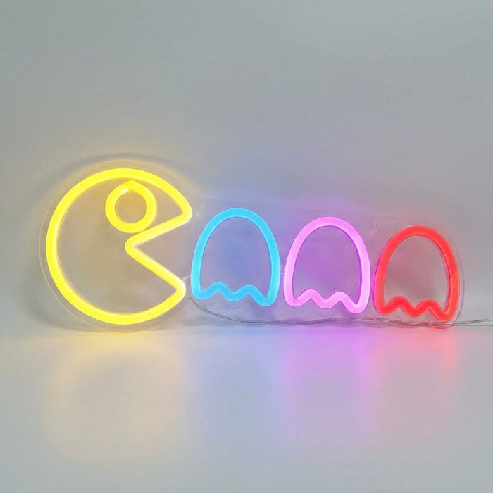 Neonowa lampa ozdobna LED z duchem, energooszczędna, o wymiarach 42cm x 15 2