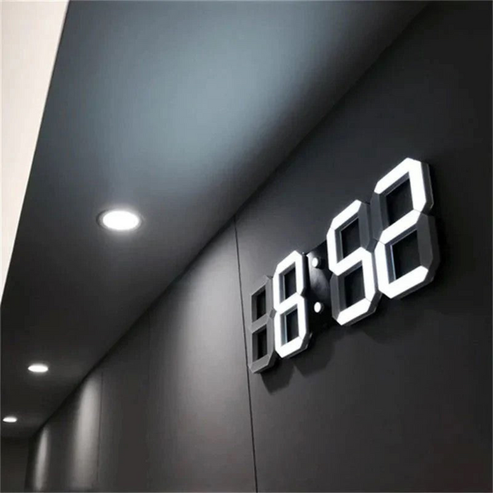 Designerski Zegar Ścienny LED 3D z Cyfrowym Wyświetlaczem i Intuicyjną Obsługą 0