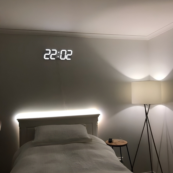 Designerski Zegar Ścienny LED 3D z Cyfrowym Wyświetlaczem i Intuicyjną Obsługą 1
