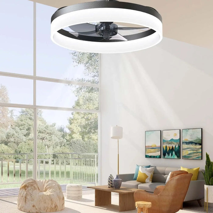 Ściemnialny wentylator sufitowy LED z pilotem – nowoczesny design zapewniający wydajne chłodzenie 0