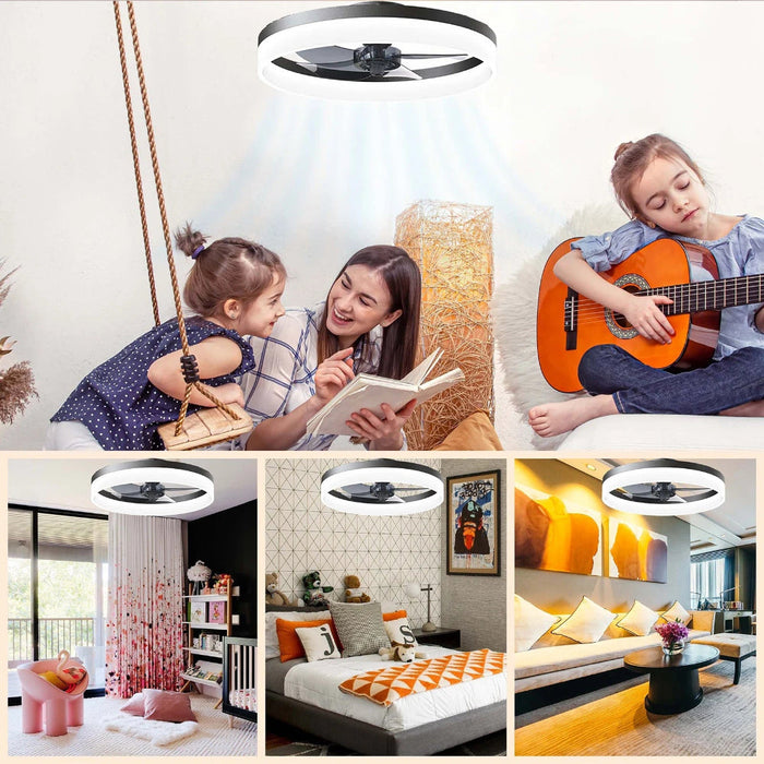 Ściemnialny wentylator sufitowy LED z pilotem – nowoczesny design zapewniający wydajne chłodzenie 2