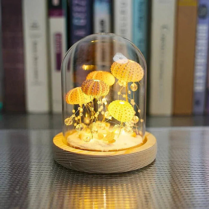Lampka nocna DIY z jeżowcem – Vintage Styl, Oświetlenie Nastrojowe 1