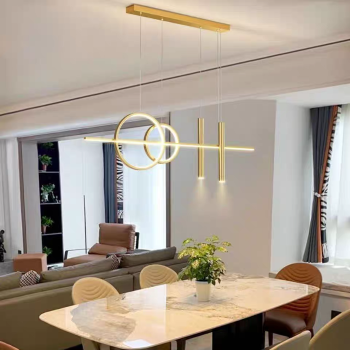 Nowoczesna Lampa Stołowa z 3 Pierścieniami – Stylowe Oświetlenie do Jadalni, Regulacja Światła, Wysokiej Jakości Aluminium 2