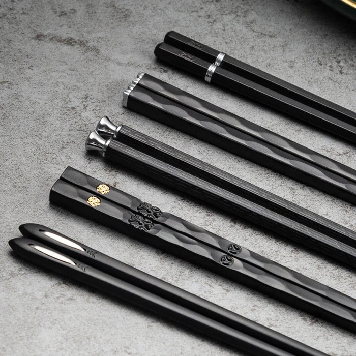 Elegancki zestaw pałeczek aluminiowych – 5 par do stylowych posiłków 0