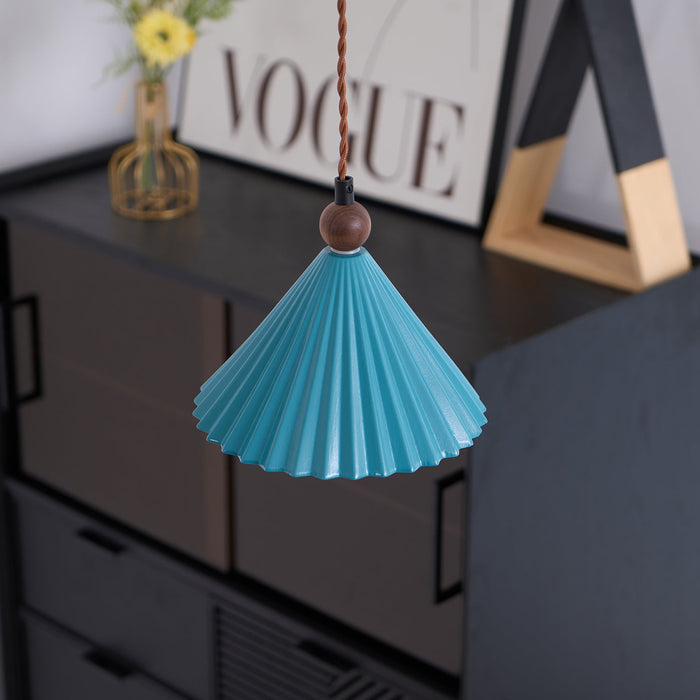 Elegancka Lampa Wisząca z Ceramiki, Ściemniana, Idealna do Salonu i Jadalni, E14, Kolory: Niebieski, Biały, Czarny 3