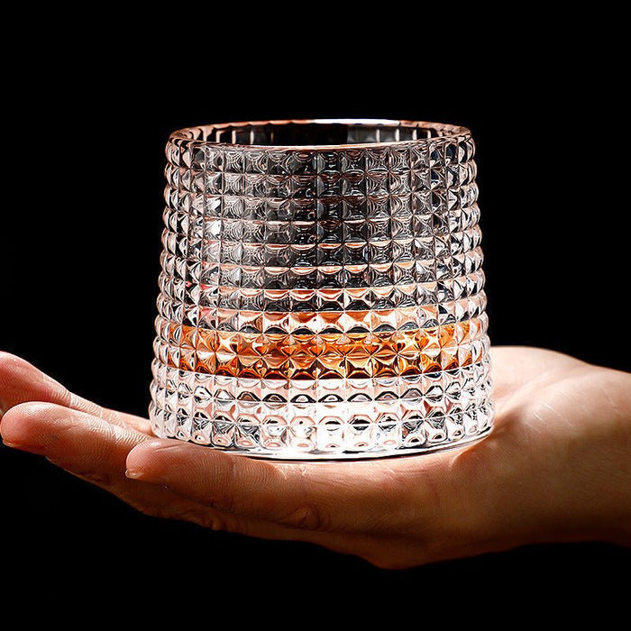 Elegancki Zestaw Kryształowych Kieliszków do Whisky 300 ml, Bezołowiowe Szkło z Obrotową Konstrukcją 1