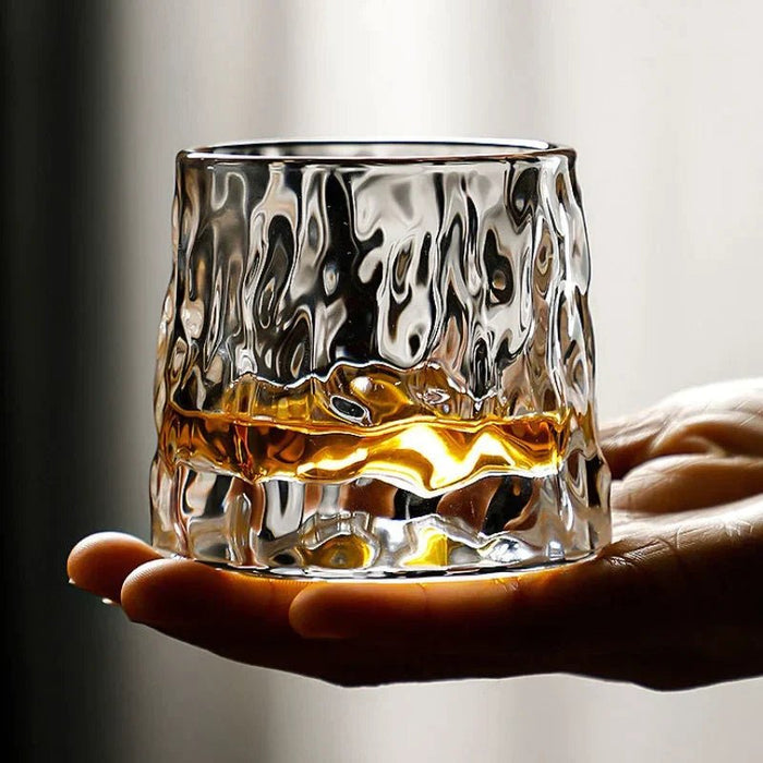 Elegancki Zestaw Kryształowych Kieliszków do Whisky 300 ml, Bezołowiowe Szkło z Obrotową Konstrukcją 6