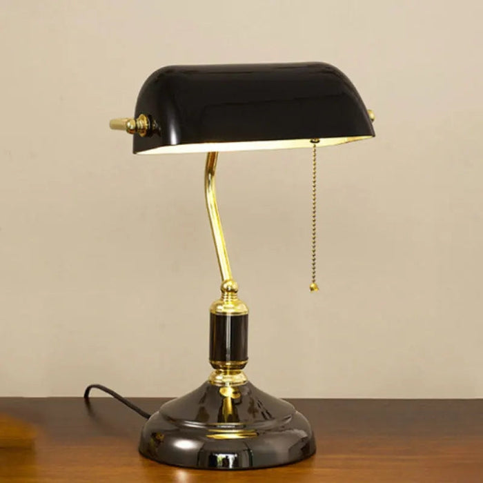 Elegancka Szklana Lampa Stołowa z Metalową Podstawą – Klasyczna Lampa Stołowa do Salonu, E27, 28 cm Wysokości 1