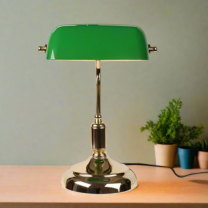 Elegancka Szklana Lampa Stołowa z Metalową Podstawą – Klasyczna Lampa Stołowa do Salonu, E27, 28 cm Wysokości 2