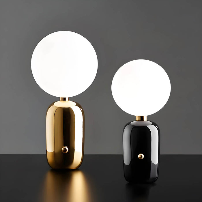 Elegancka Szklana Lampa Stołowa z Aluminium – Złote Wykończenie do Salonu i Sypialni 1