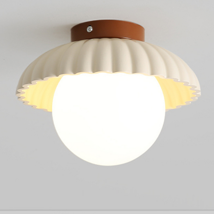 Elegancka Żelazna Lampa Sufitowa z Kremowym Kloszem w Kształcie Pąka – Lampy Sufitowe Wiszące do Korytarza 1