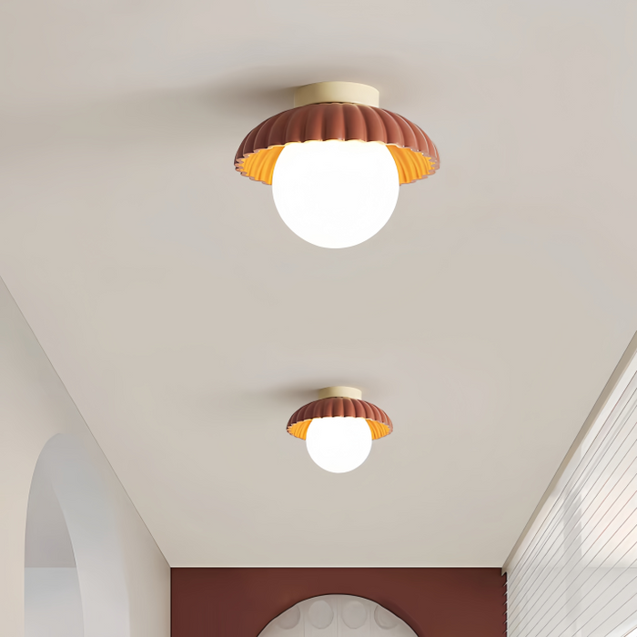 Elegancka Żelazna Lampa Sufitowa z Kremowym Kloszem w Kształcie Pąka – Lampy Sufitowe Wiszące do Korytarza 5