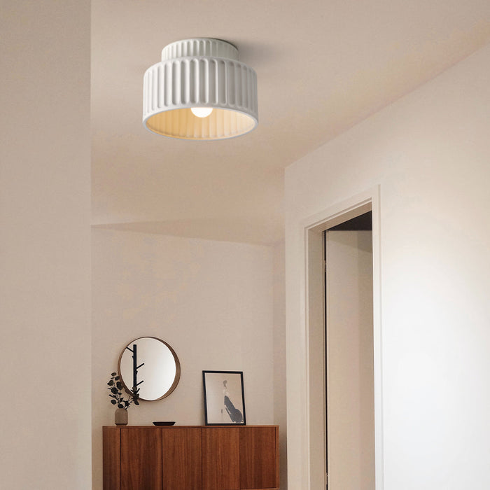 Elegancka Lampa Sufitowa z Żywicy do Salonu i Kuchni – Nowoczesny Design, Kompaktowa, E27/E26, Biała 3