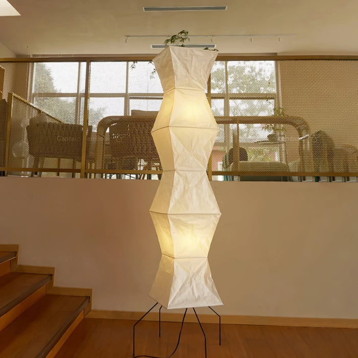 Elegancka Lampa Podłogowa z Papieru Ryżowego – Minimalistyczny Styl, Miękkie Światło do Salonów i Sypialni 5