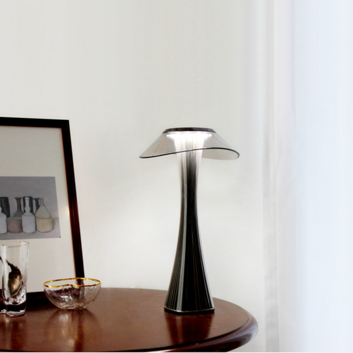 Elegancka Bezprzewodowa Lampa Stołowa LED z Diamentowym Wykończeniem, Ściemniana Lampka Nocna do Salonów i Biur 0