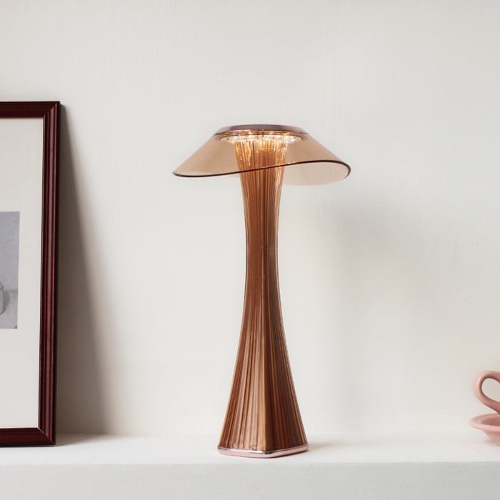 Elegancka Bezprzewodowa Lampa Stołowa LED z Diamentowym Wykończeniem, Ściemniana Lampka Nocna do Salonów i Biur 1