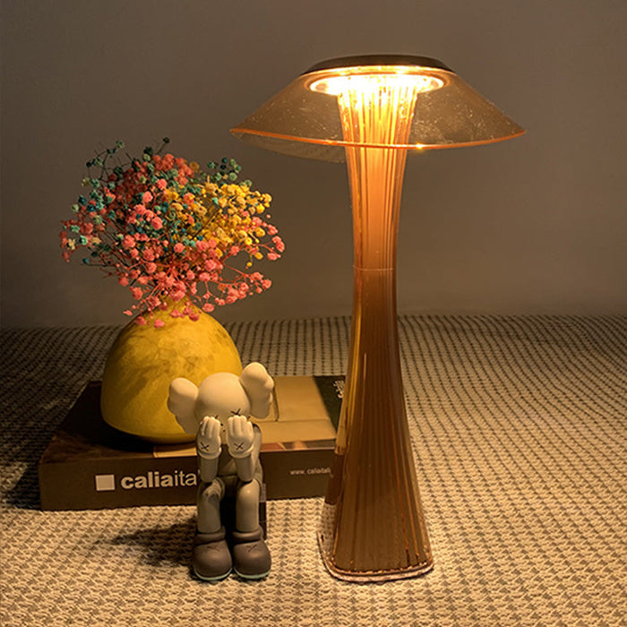 Elegancka Bezprzewodowa Lampa Stołowa LED z Diamentowym Wykończeniem, Ściemniana Lampka Nocna do Salonów i Biur 5