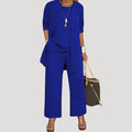 Elegant women's set with wide-leg trousers and a long cover-up — comfortable outfit for various occasions