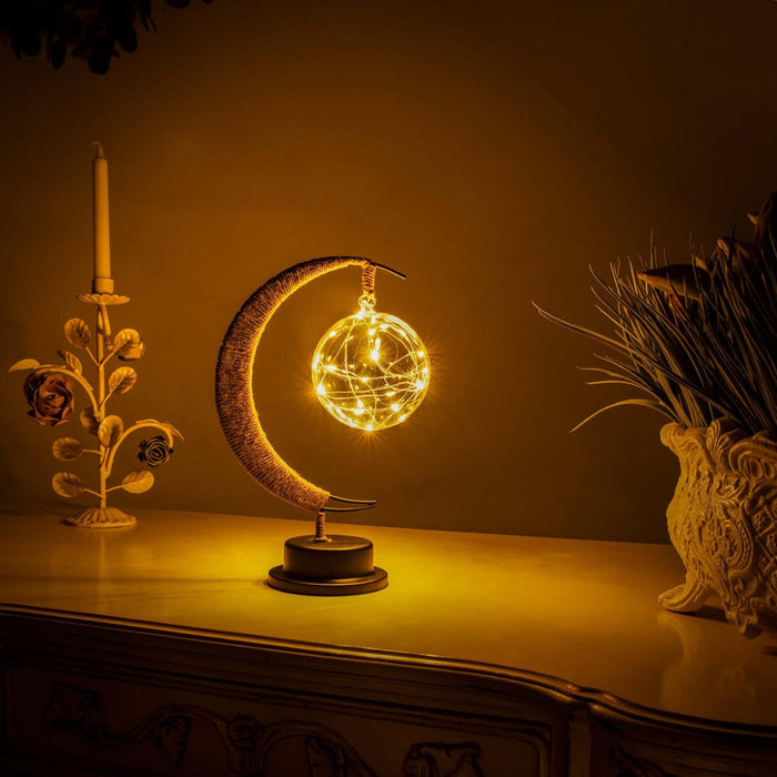 Zaczarowana Lampa Księżycowa LED – Szkło, 27 cm, Miękkie Światło, Przenośna, Idealna do Sypialni i Salonu 0