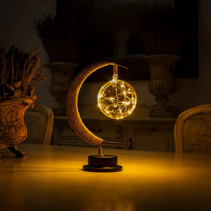 Zaczarowana Lampa Księżycowa LED – Szkło, 27 cm, Miękkie Światło, Przenośna, Idealna do Sypialni i Salonu 1