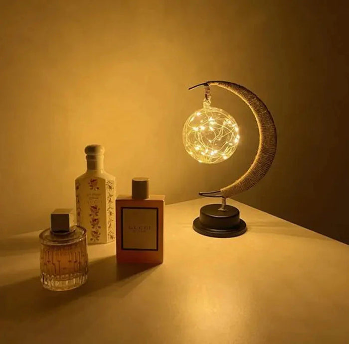 Zaczarowana Lampa Księżycowa LED – Szkło, 27 cm, Miękkie Światło, Przenośna, Idealna do Sypialni i Salonu 3