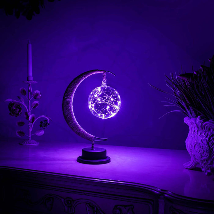 Zaczarowana Lampa Księżycowa LED – Szkło, 27 cm, Miękkie Światło, Przenośna, Idealna do Sypialni i Salonu 5