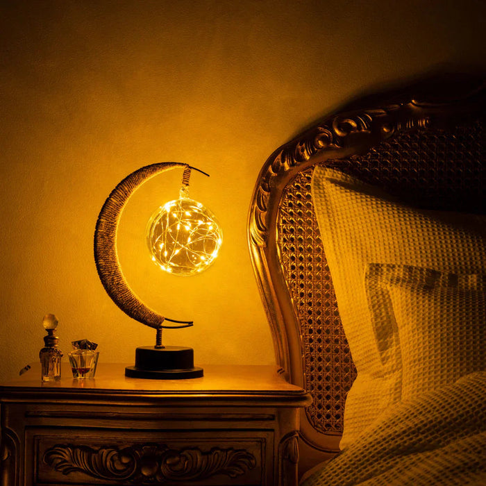 Zaczarowana Lampa Księżycowa LED – Szkło, 27 cm, Miękkie Światło, Przenośna, Idealna do Sypialni i Salonu 6