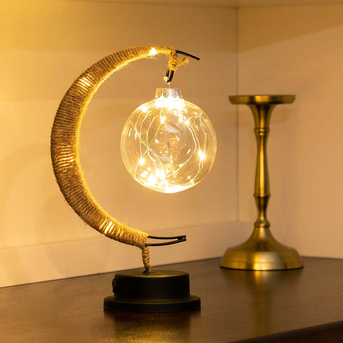 Zaczarowana Lampa Księżycowa LED – Szkło, 27 cm, Miękkie Światło, Przenośna, Idealna do Sypialni i Salonu 8