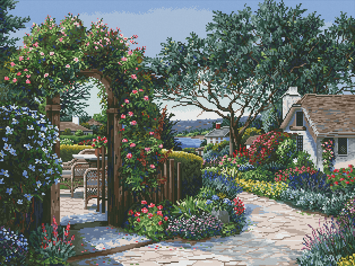 English Garden with Trellis