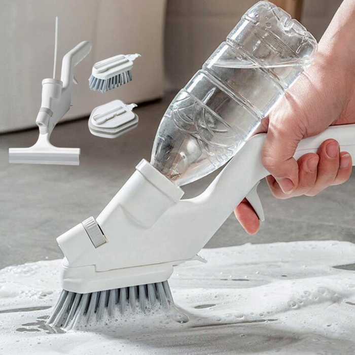 Ergonomiczna szczotka do płytek łazienkowych 4 w 1 z dozownikiem mydła do łatwego czyszczenia łazienki 0