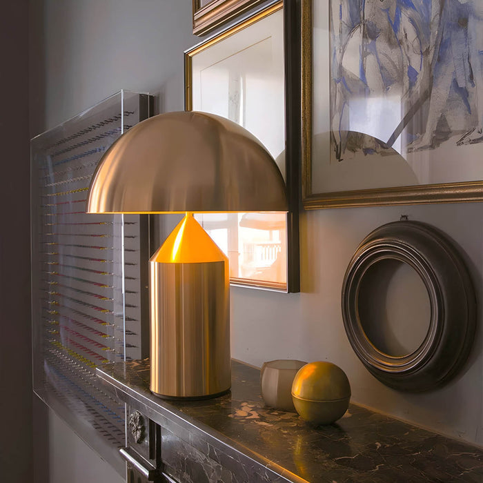 Lampa Stołowa Szklana ESTILO z Metalowym Wykończeniem – Nowoczesna Lampy Stołowe do Salonu z Vintage Elegancją 0