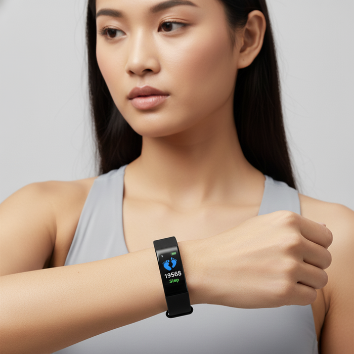 Zegarek fitness dla seniorów z monitorem tętna i czytelnym wyświetlaczem LED 2