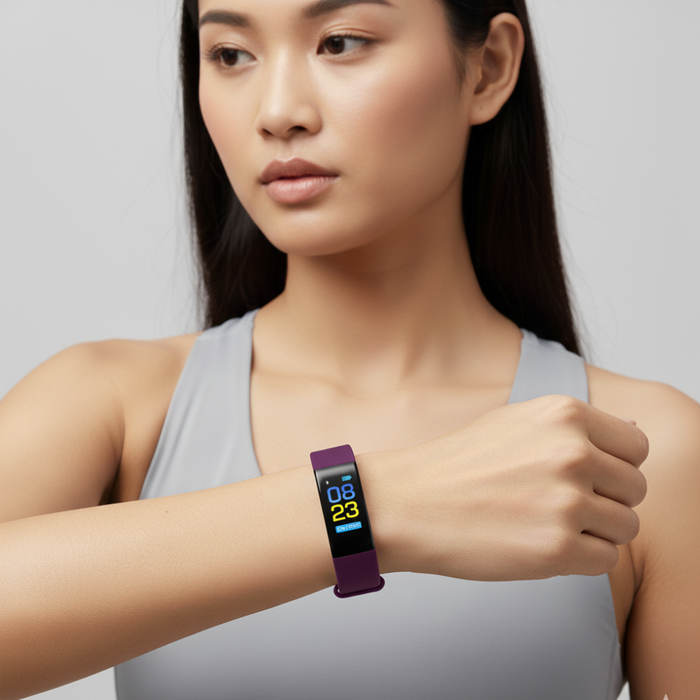 Zegarek fitness dla seniorów z monitorem tętna i czytelnym wyświetlaczem LED 4