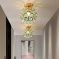 Szklana Lampa Sufitowa w Stylu Kwiatowym – Elegancka Oświetlenie do Korytarza, Żelazo i Szkło, 1 Światło E27 0