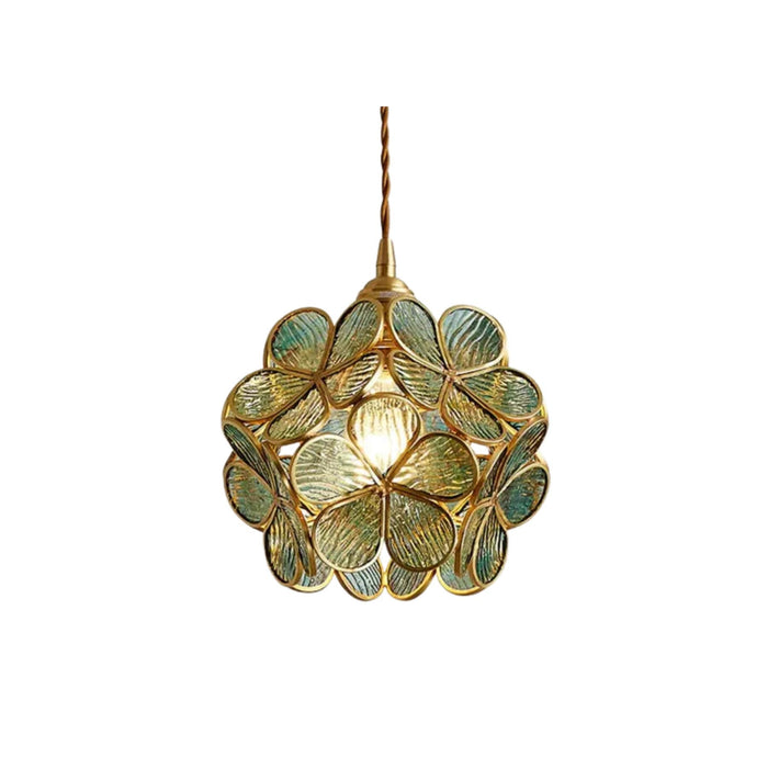 Lampa Wisząca Floyem Flower z Mosiężną Ramą – Elegancki Klosz Kwiatowy 0