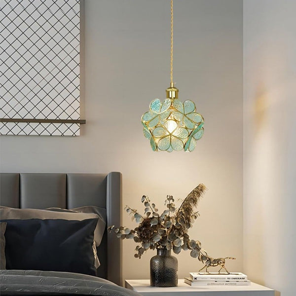 Lampa Wisząca Floyem Flower z Mosiężną Ramą – Elegancki Klosz Kwiatowy 6