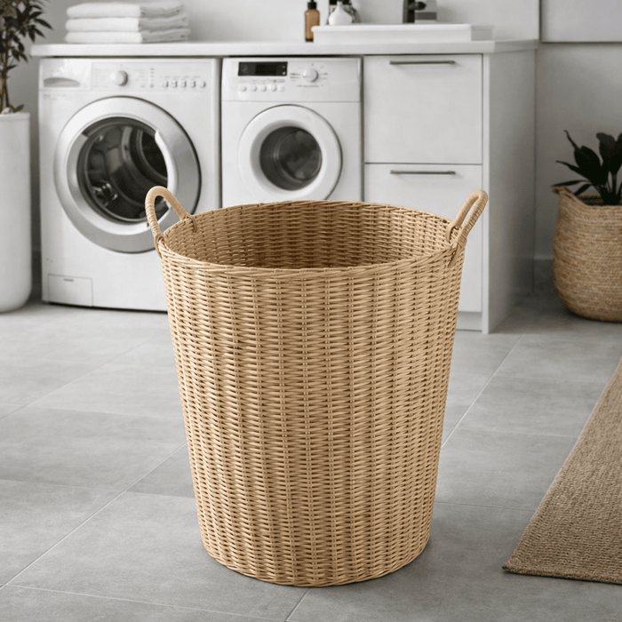 Składany Kosz do Przechowywania Rattanowy 22x24x18 cm – Lekki Koszyk do Organizacji Zabawek i Ubrań 0