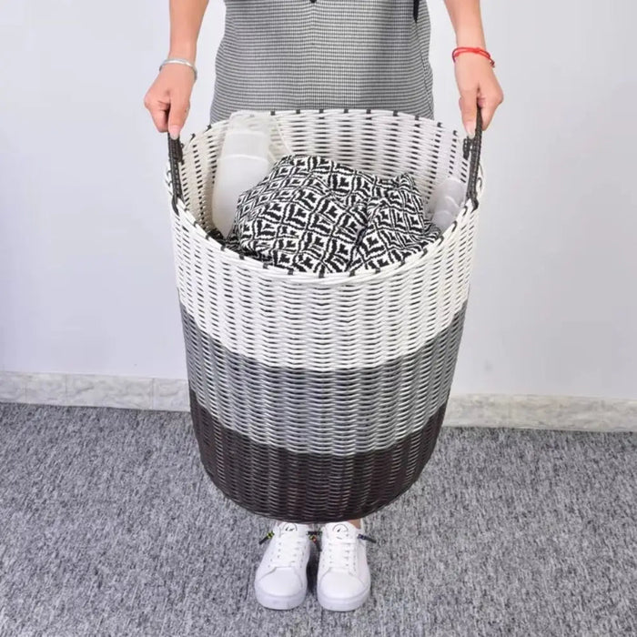 Składany Kosz do Przechowywania Rattanowy 22x24x18 cm – Lekki Koszyk do Organizacji Zabawek i Ubrań 3
