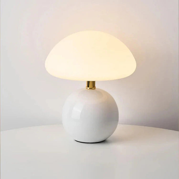 Francuska Kremowa Lampa Grzybkowa Bauhaus z Regulowanym Oświetleniem LED – 20 cm x 22 cm 0