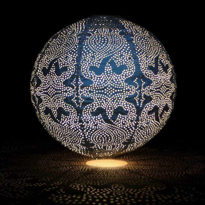 Lampa Ogrodowa Kula z Ręcznie Odbitym Wzorem Marrakeszu - Słoneczna Lampa do Ogrodu, 30 cm, Ekologiczne Zasilanie 3