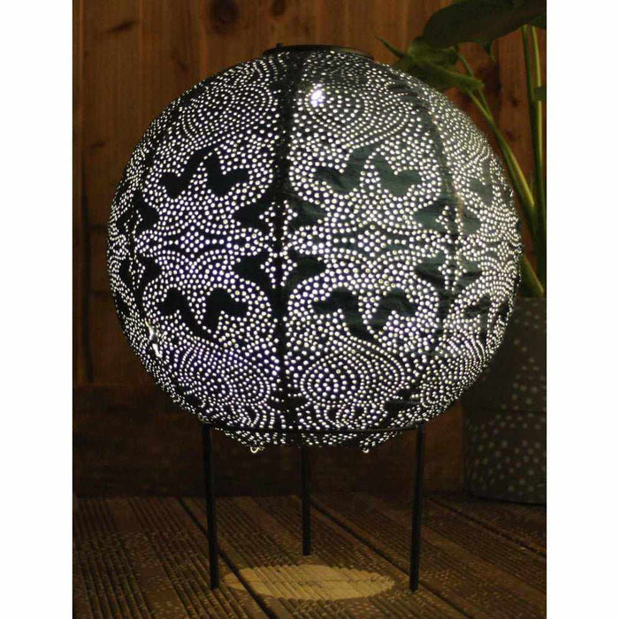 Lampa Ogrodowa Kula z Ręcznie Odbitym Wzorem Marrakeszu - Słoneczna Lampa do Ogrodu, 30 cm, Ekologiczne Zasilanie 5
