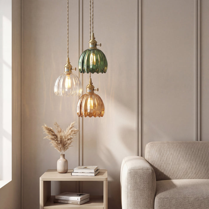 Szklana lampa wisząca z regulowaną wysokością – minimalistyczny japoński design do oświetlenia wiszącego w kuchni 1
