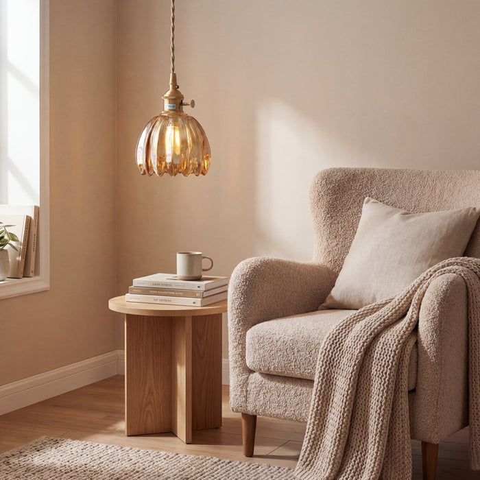 Szklana lampa wisząca z regulowaną wysokością – minimalistyczny japoński design do oświetlenia wiszącego w kuchni 2