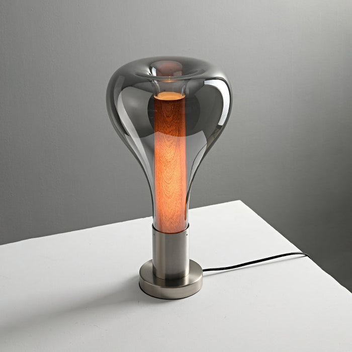 Lampa Stołowa Szklana Lava Art z Efektem Lawy – Nowoczesne Lampy Stołowe do Salonów, 22 cm średnicy, Oświetlenie LED 4